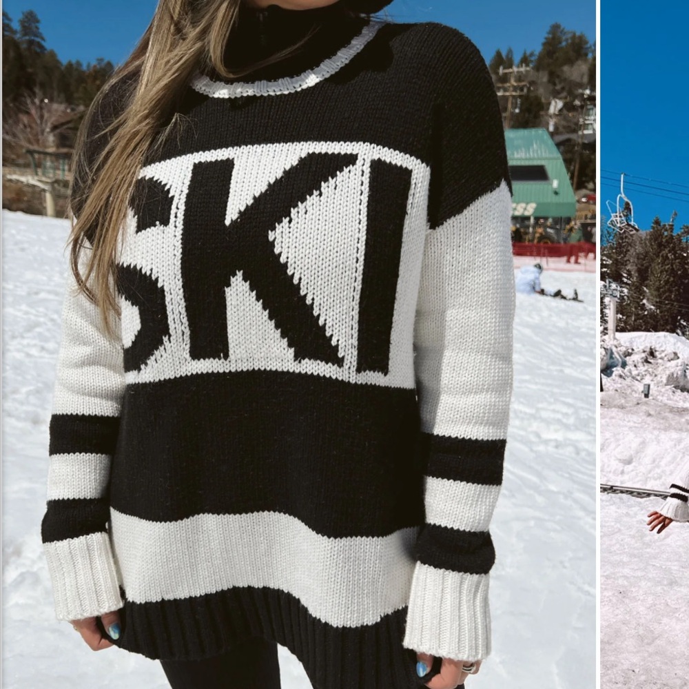 Black and White Women's SKI Sweater